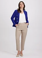 Button Blazer & Slim-Leg Pants