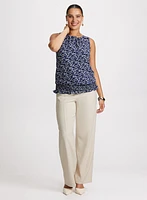 Olivia Button Detail Wide-Leg Pants