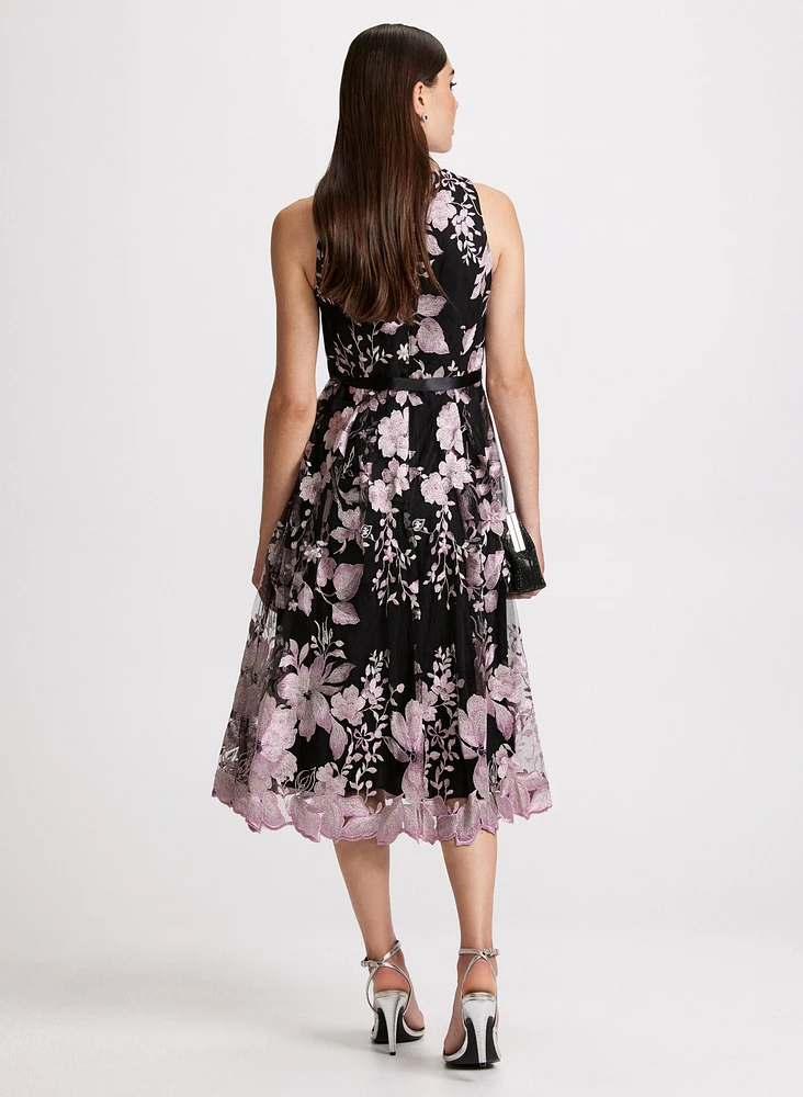 Robe midi à motif floral