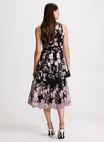 Robe midi à motif floral