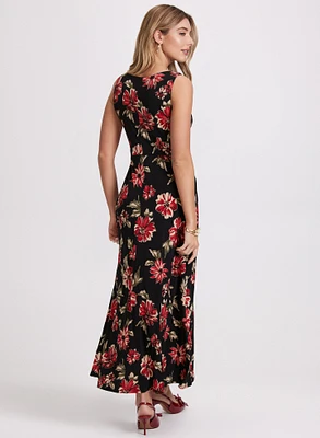 Robe florale à ouverture trou de serrure