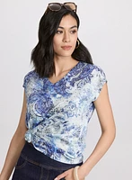 T-shirt chiné à motif paisley
