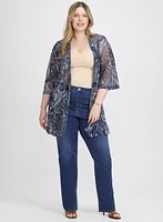 Cardigan ouvert à motif paisley