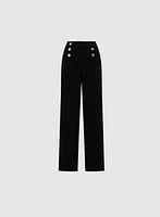 Olivia Wide-Leg Button Detail Pants - Regular