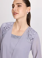 Chiffon Sequin Dress & Jacket Set