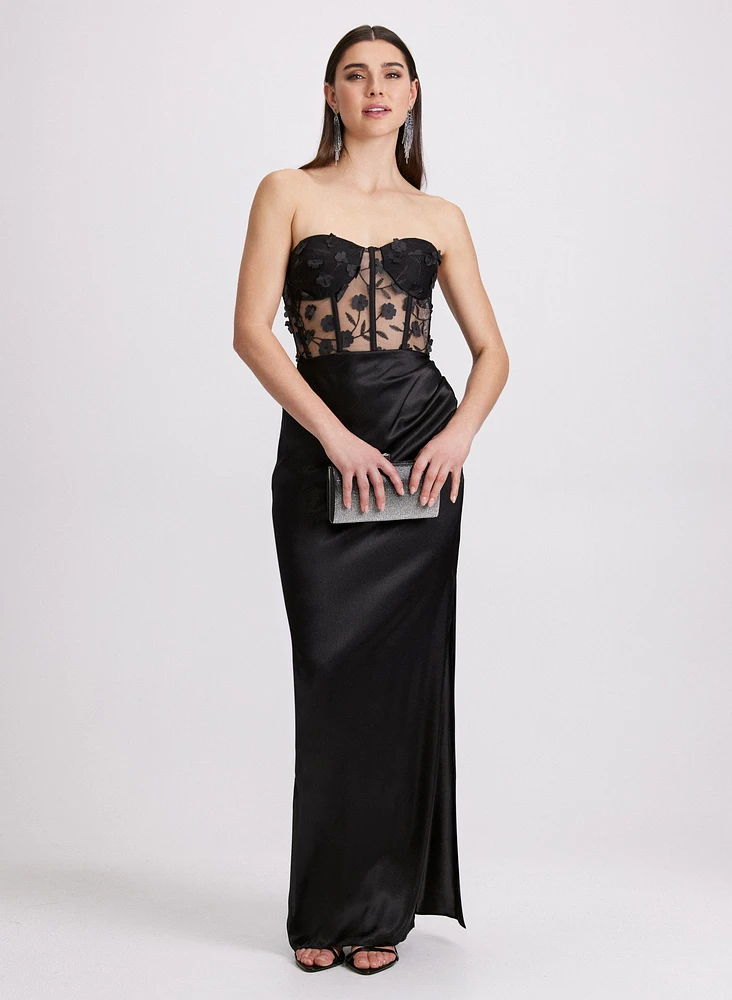 Robe corset en satin