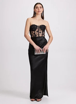 Robe corset en satin