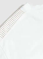 T-shirt froncé à pierres