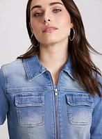 Zip-Front Denim Jacket