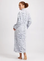 Zebra Print Zip-Front Robe