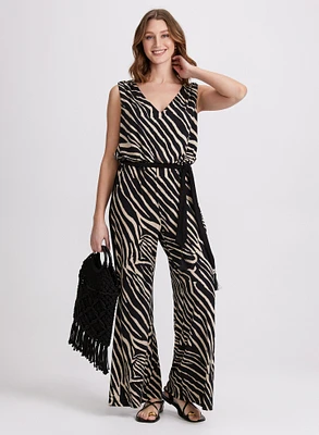 Zebra Print Jumpsuit