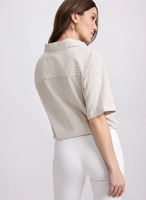 Blouse à rayures boutonnée