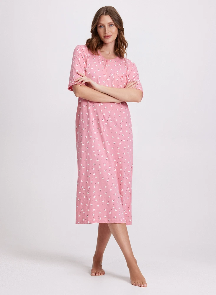 Floral Midi Night Gown