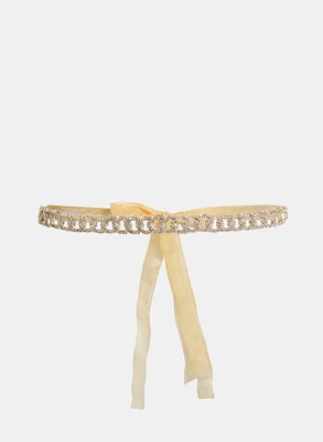 Crystal & Ribbon Belt