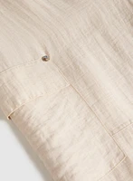 Stretch Linen Cargo Capris