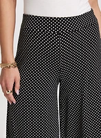 Pull-On Polka Dot Wide Leg Capris