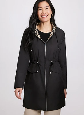 Manteau réversible à taille ajustée