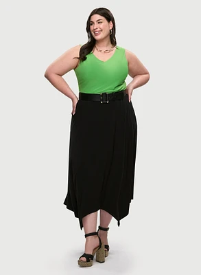 Lined Sleeveless Top & Square Hem Maxi Skirt