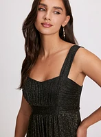 Glitter Detail Sweetheart Neck Dress