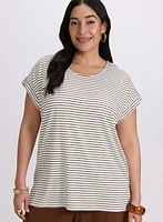 Striped Cap Sleeve T-Shirt