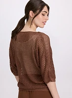 Lurex Open Knit Pullover