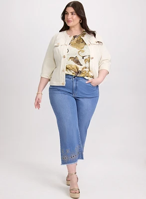 Veste en jean et capri en jean