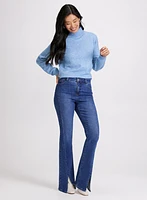 Ombre Mock Neck Knit Sweater