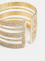 Multi-Row Crystal Cuff Bracelet