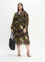 Melanie Lyne - Belted Abstract Print Dress