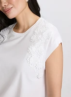 Floral Appliqué T-Shirt