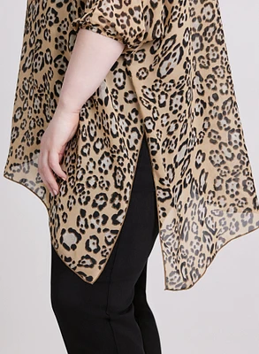 Asymmetric Animal Print Blouse