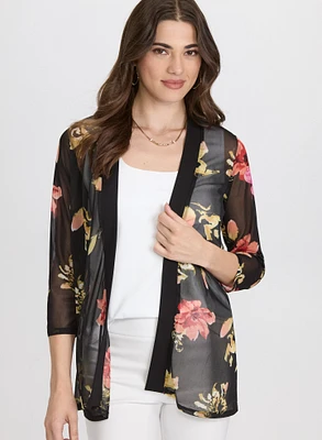 Haut floral ouvert à effet transparent