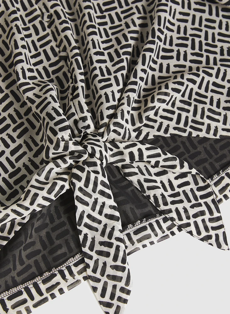 Geometric Chiffon Blouse