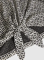 Geometric Chiffon Blouse