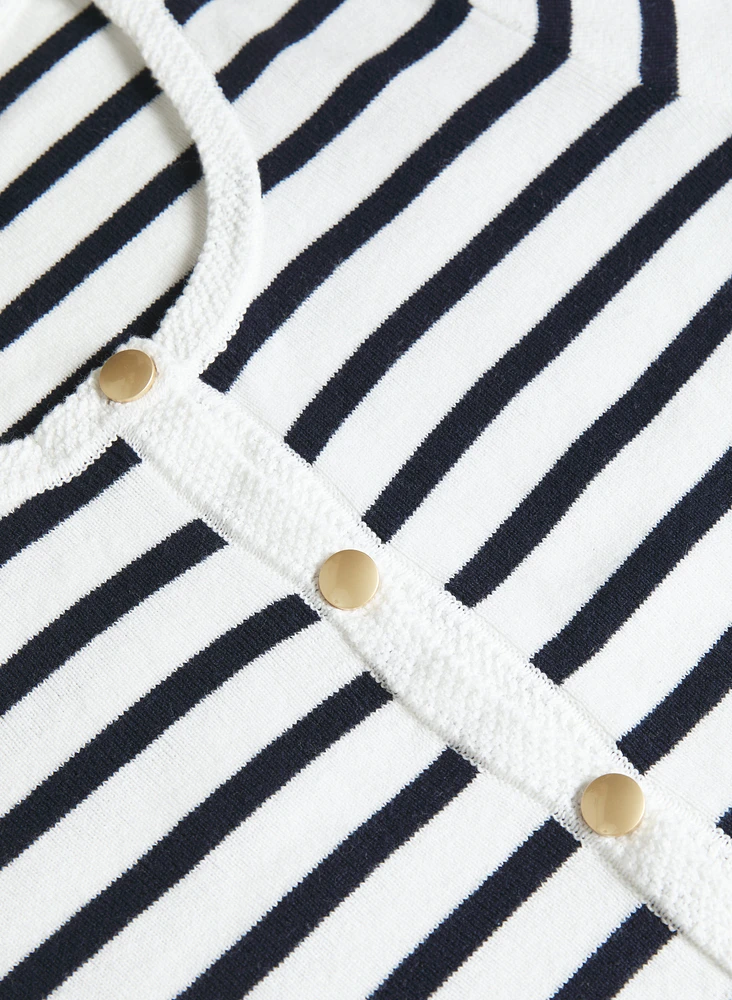 Cardigan en tricot rayé