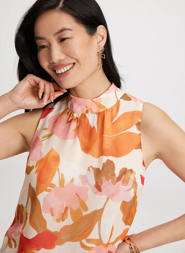 Sleeveless Floral Blouse