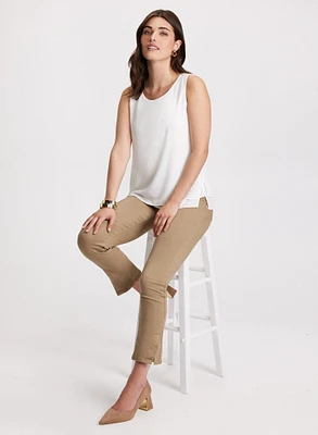 Sleeveless Blouse & Slit Hem Pants