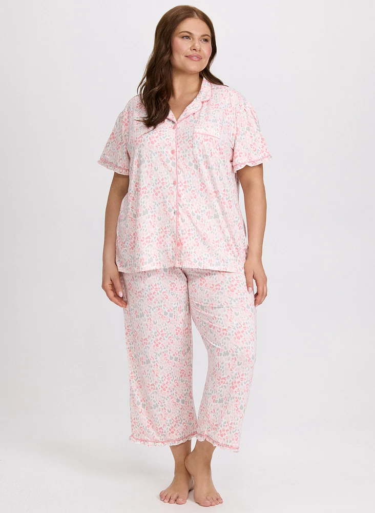 Mixed Animal Print Pyjama Set