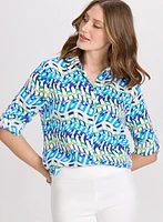 Blouse géométrique boutonnée