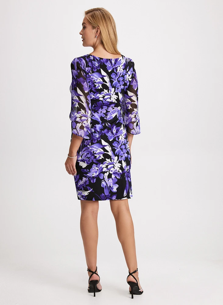 Floral Chiffon Flounce Dress