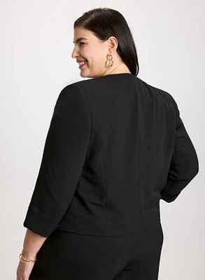 Cropped Open-Front Jacket