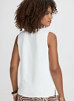 Sleeveless Button-Down Blouse