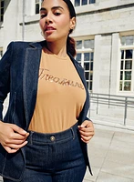 T-shirt à texte en paillettes