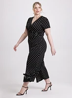 Joseph Ribkoff - Wrap-Over Polka Dot Jumpsuit