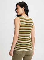 Camisole rayée en mailles crochetées