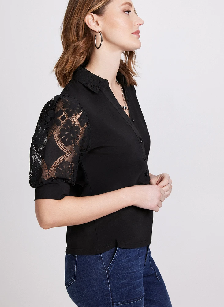 Lace Sleeve Top