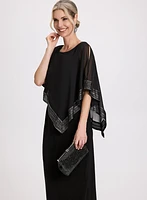 Capelet Effect Evening Dress