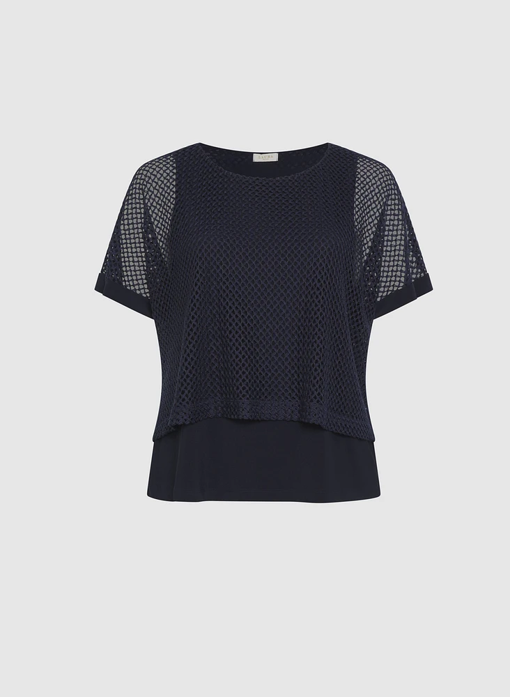 Short Sleeve Crochet Top