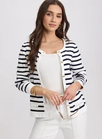 Cardigan en tricot rayé