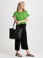 Ruffle Sleeve T-Shirt & Wide Leg Capris